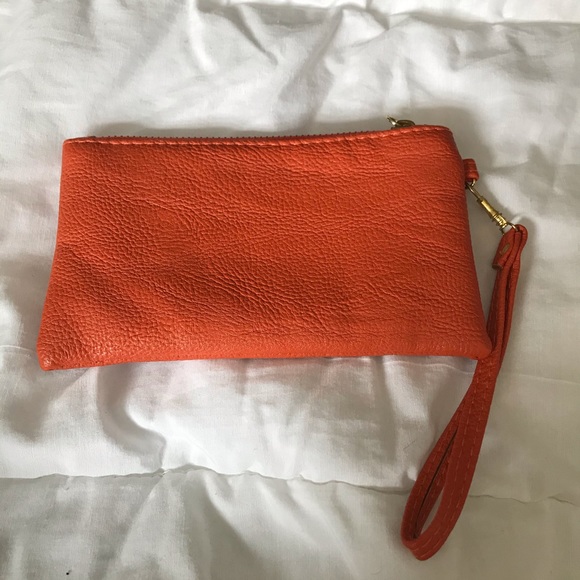 MULBERRY Orange Leather Wristlet Zip -Up - Picture 6 of 12